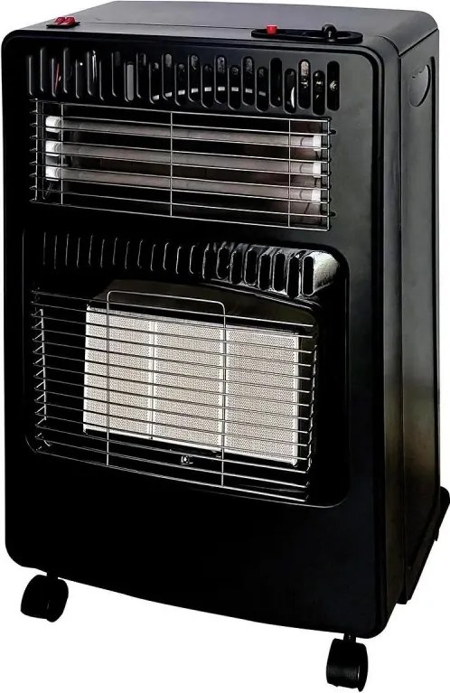 Печка за отопление газ+електричество Elite EGERH-1218, 4200W, 3 степени, Инфрачервени керамични плочи, Черен