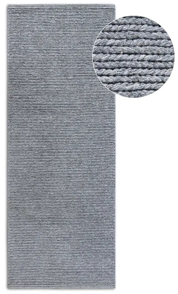 Сива ръчно изработена вълнена пътека 80x200 cm Francois – Villeroy&Boch