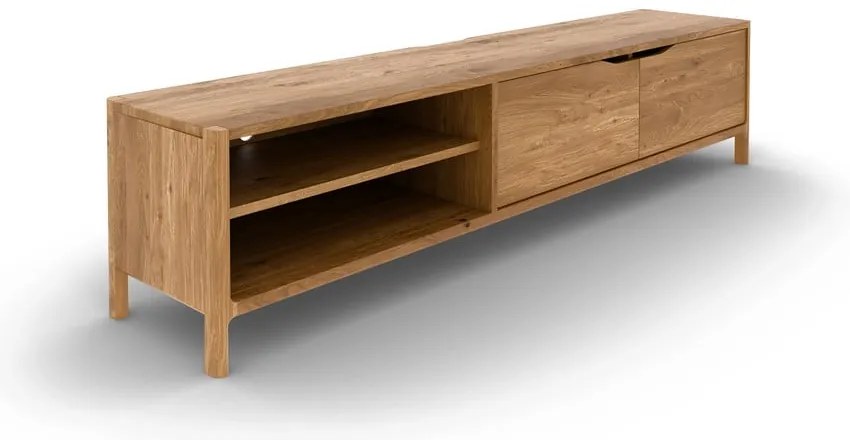 Маса за телевизор от масивен дъб в естествен цвят 200x48 cm Twig – The Beds