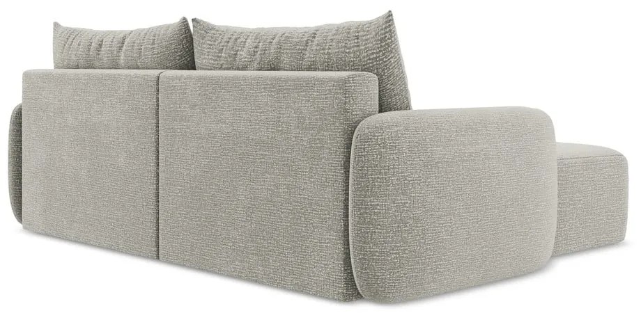 Светлосив разтегателен ъглов диван с място за съхранение (ляв ъгъл) Kalena – Makamii