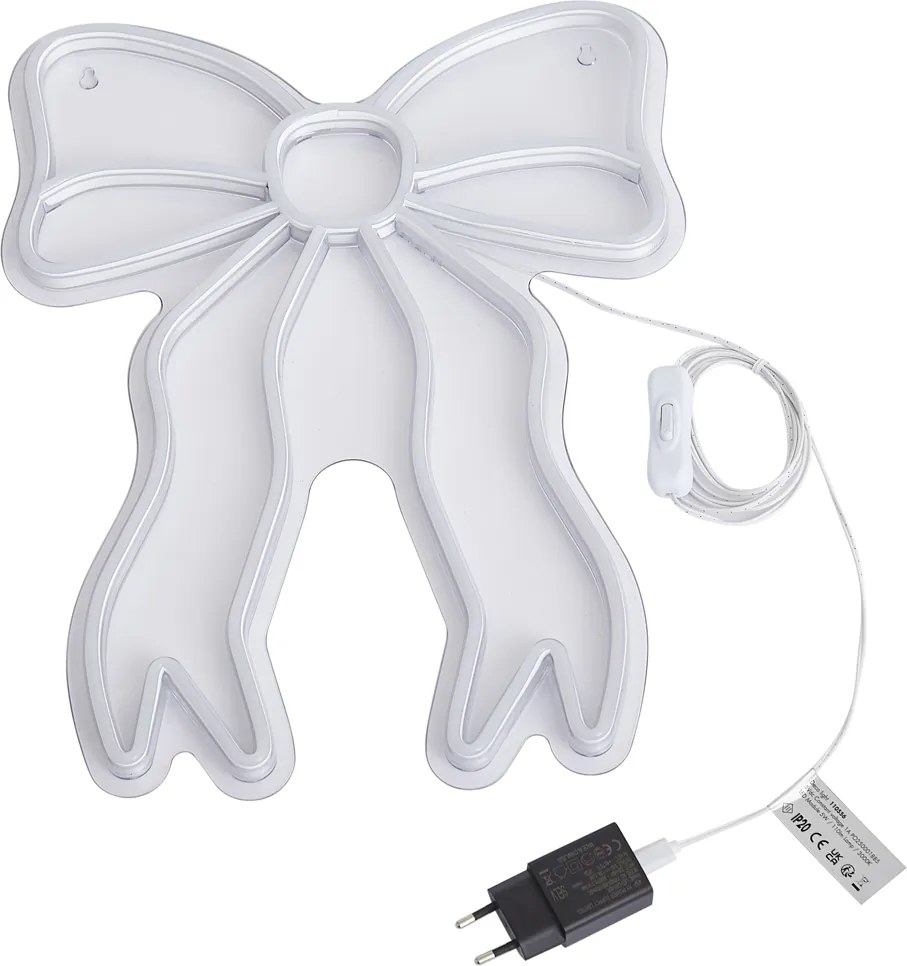Неонова стенна лампа топло бяла с LED - Bow