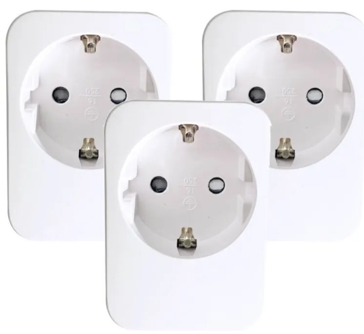 Immax NEO 07761C - Комплект от 3 умни контакта NEO LITE 3680W/230V/16A Wi-Fi Tuya SCHUKO