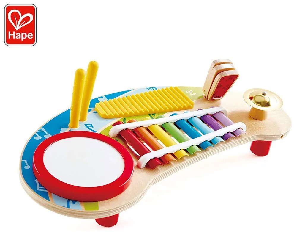 Hape - Дървена масичка с музикални инструменти Мини оркестър H0612