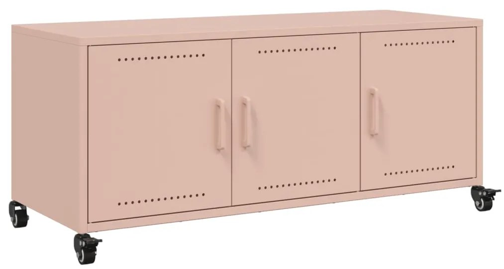 846645 vidaXL ТВ шкаф, розов, 100,5x39x43,5 см, стомана