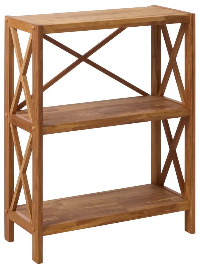 Стелаж от масивен дъб в естествен цвят 70x87 cm X-Shelf – Unique Furniture