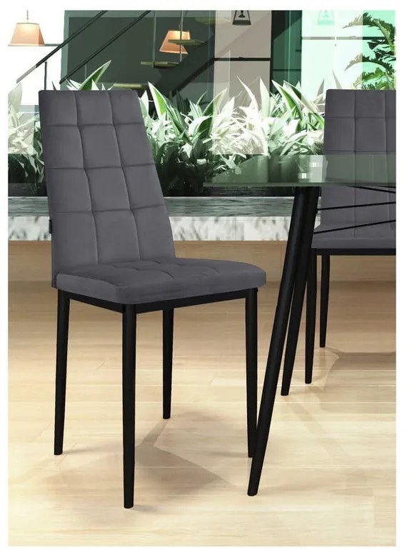 Антрацит кадифени трапезни столове в комплект от 2 бр. Becca – Støraa