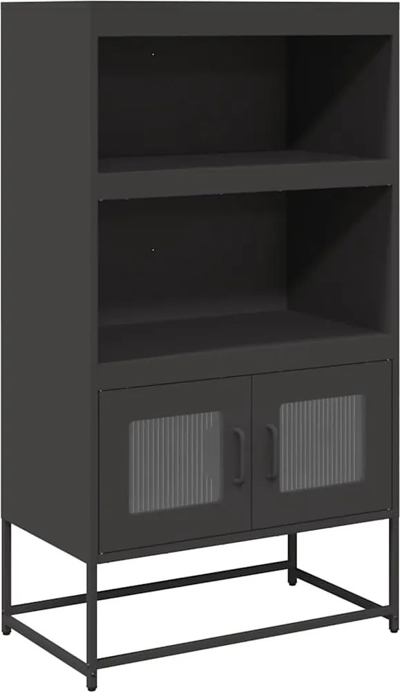 853368 vidaXL Висока дъска черна 68x39x123 cm Стомана