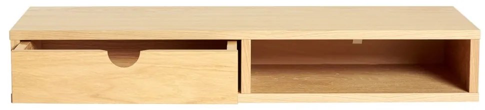 Нощно шкафче в дъбов декор с рафтове в естествен цвят Farsta - Woodman