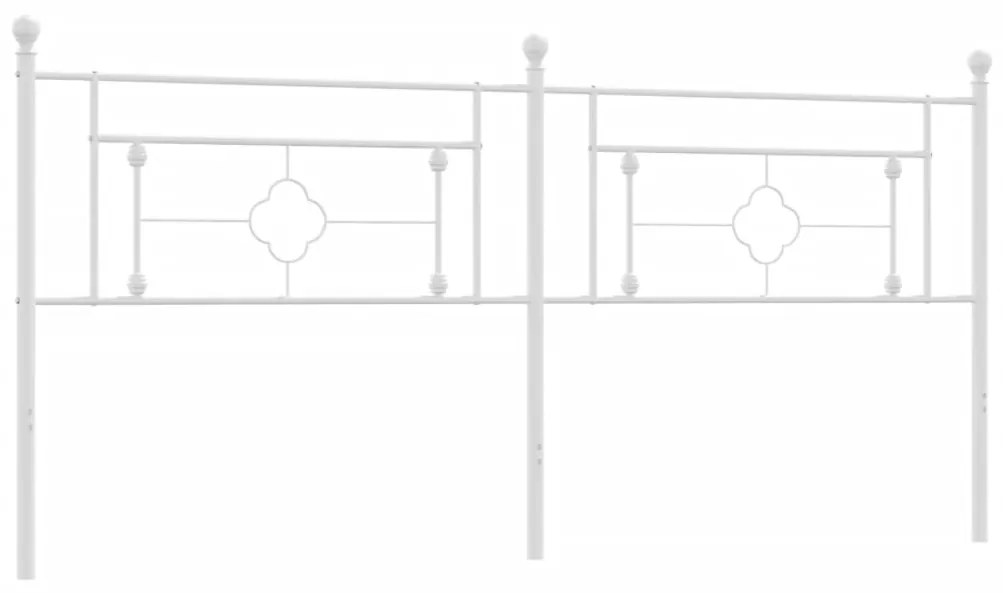 374426 vidaXL Метална табла за глава, бяла, 200 см