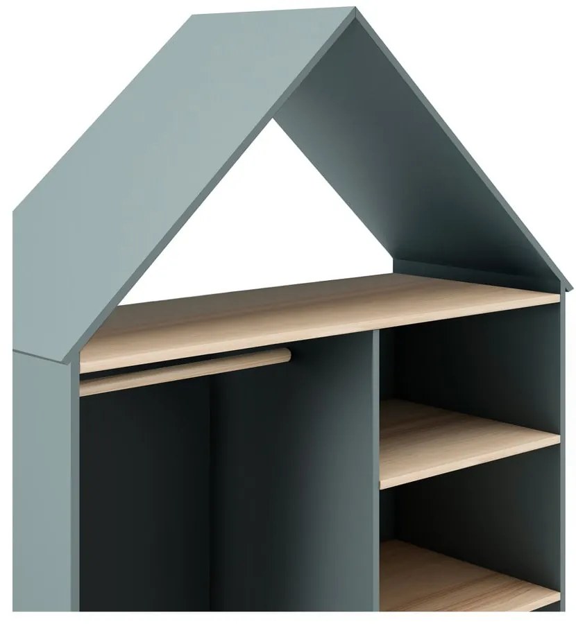 Отворен детски гардероб сиво-зелен 110x180x45 cm Estefania – Marckeric