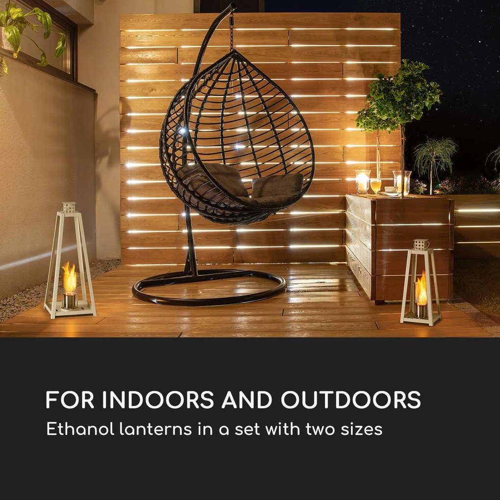 Blumfeldt Fiamme Triangolo, етанолови фенери, комплект 2 броя, горелка от неръждаема стомана, 0,3 литра, време на горене 4 часа