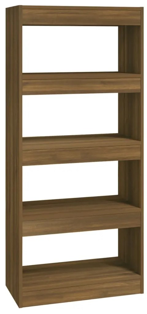 813607 vidaXL Библиотека/разделител, кафяв дъб, 60x30x135 см, инженерно дърво