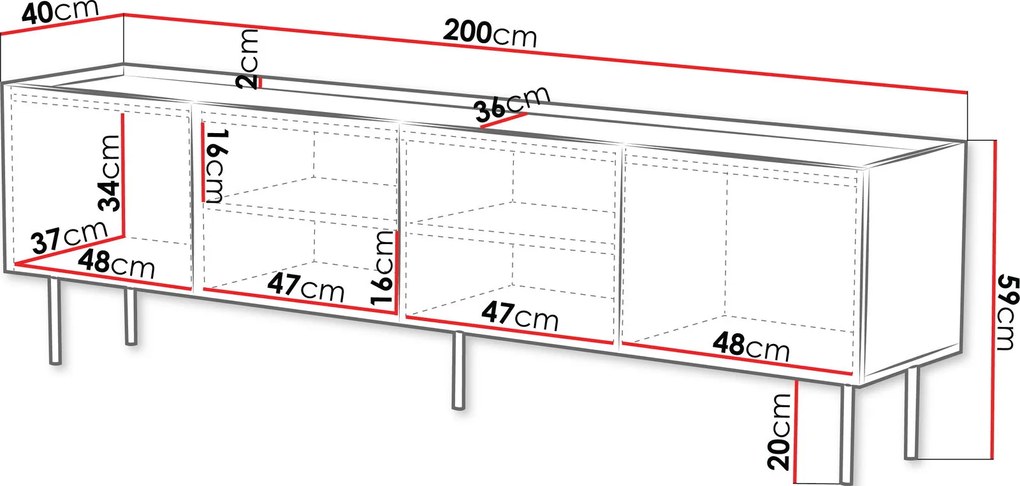 ТV шкаф Lucca plus-Leuko