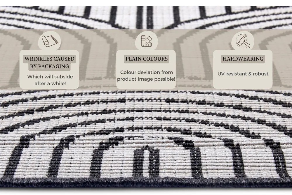 Черно-бял външен килим 120x170 cm Pangli Black – Hanse Home