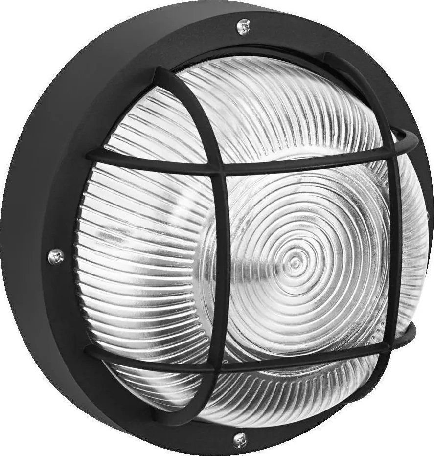 Osram - Външно стенно осветително тяло BULKHEAD, 1x E27 / 10 W / 230 V, Ø 19 см, IP54, черно