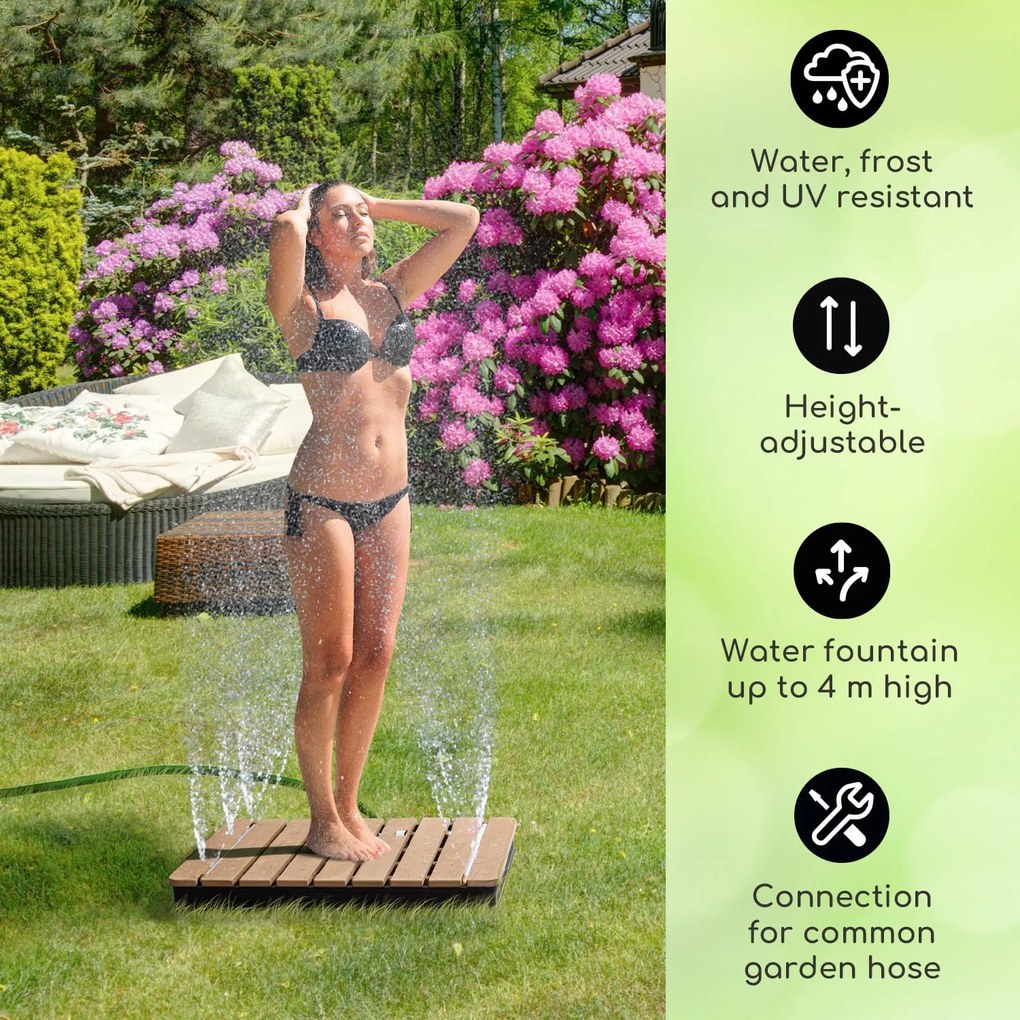 Blumfeldt Sumatra Breeze, SQ, градински душ, WPC, алуминий,  70x55, правоъгълна