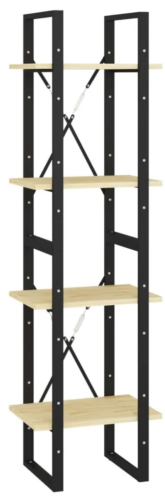 806422 vidaXL 4-етажна библиотека, 40x30x140 см, борово дърво масив