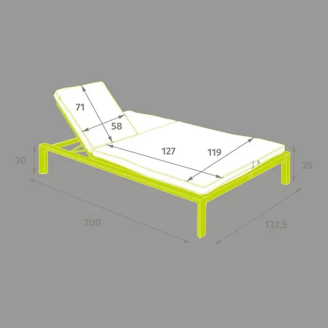 Двоен алуминиев шезлонг Hesperide Evasion - Графит