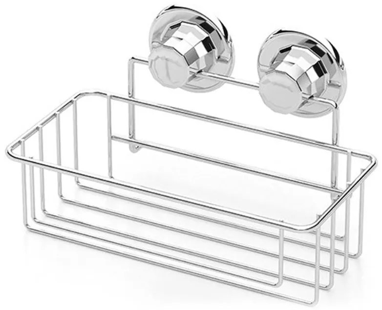 Етажерка за баня на едно ниво TEKNO TEL TR DM 254, 25х15х15 см, Вакуум, Сребрист