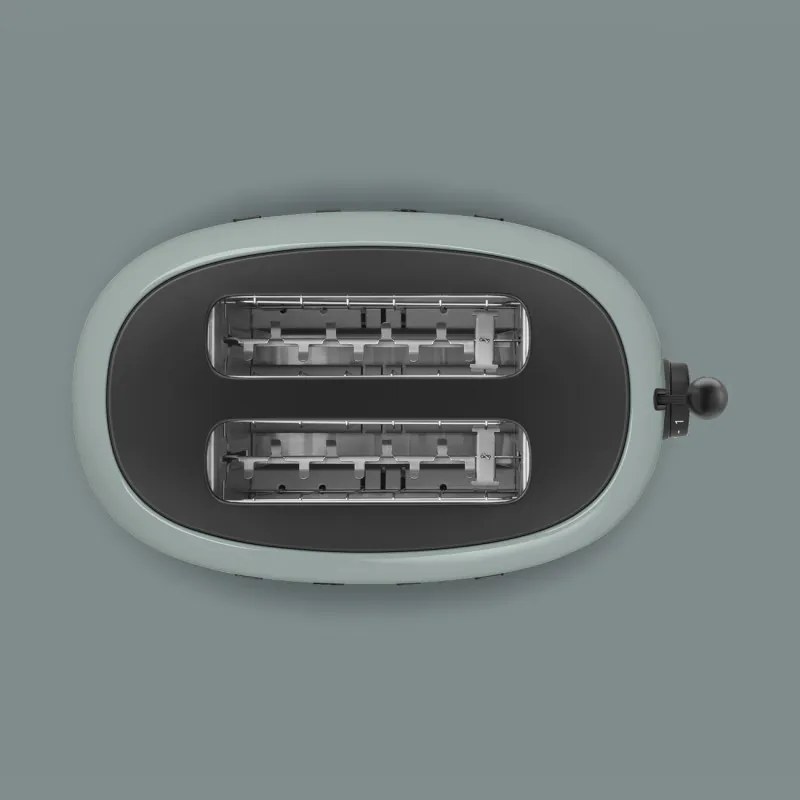 Тостер за хляб SMEG 50's Style Porsche TSF01PSGEU, 950W, 2 филии, 6 нива, Тавичка за трохи, Вграден кабел, Неръждаема стомана, Зелен
