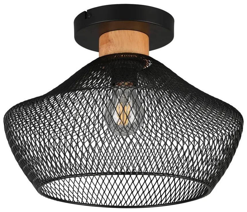 Черно осветително тяло за таван с метален абажур ø 35 cm Valeria – Trio