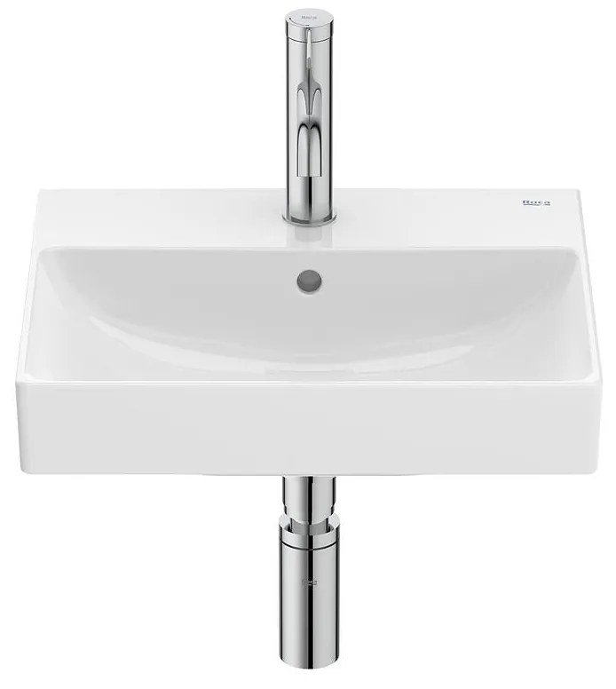 Компактен умивалник за стенен монтаж, A327682000, Roca, керамика, бял гланц, 45x36x15см