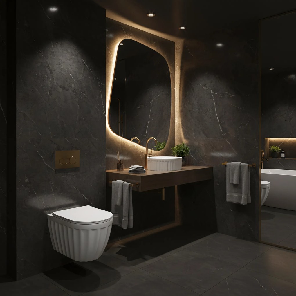 Комплект: Стенна тоалетна чиния + Мивка за плот Rea Duo White