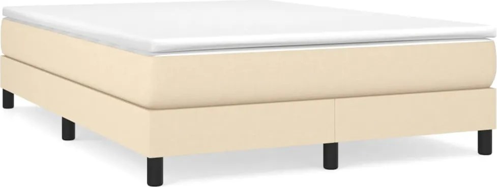 3120513 vidaXL Рамка за легло с пружини, кремава, 140x190 см, плат