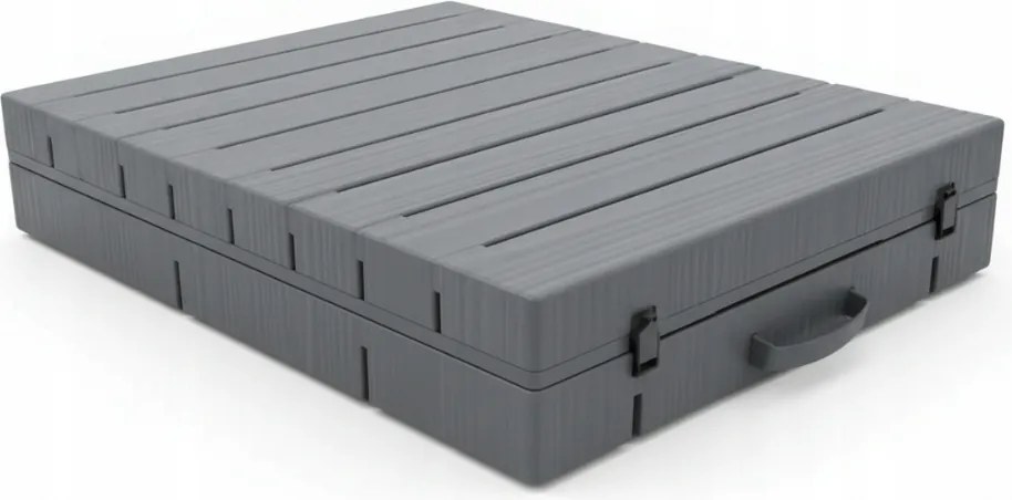 Здрав градински шезлонг за басейн и тераса - сив