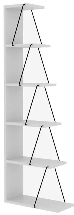Разопакован: Етажерка за под Kalune Design 854KLN3607, 150х50 см, 6 нива, Меламиново покритие/метал, Бял/черен
