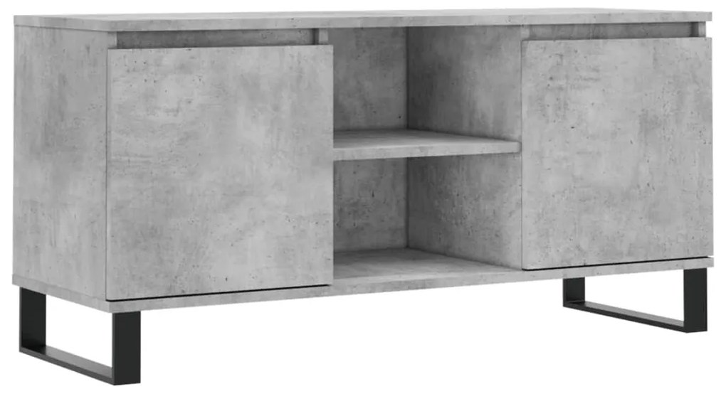827024 vidaXL ТВ шкаф, бетонно сив, 104x35x50 см, инженерно дърво