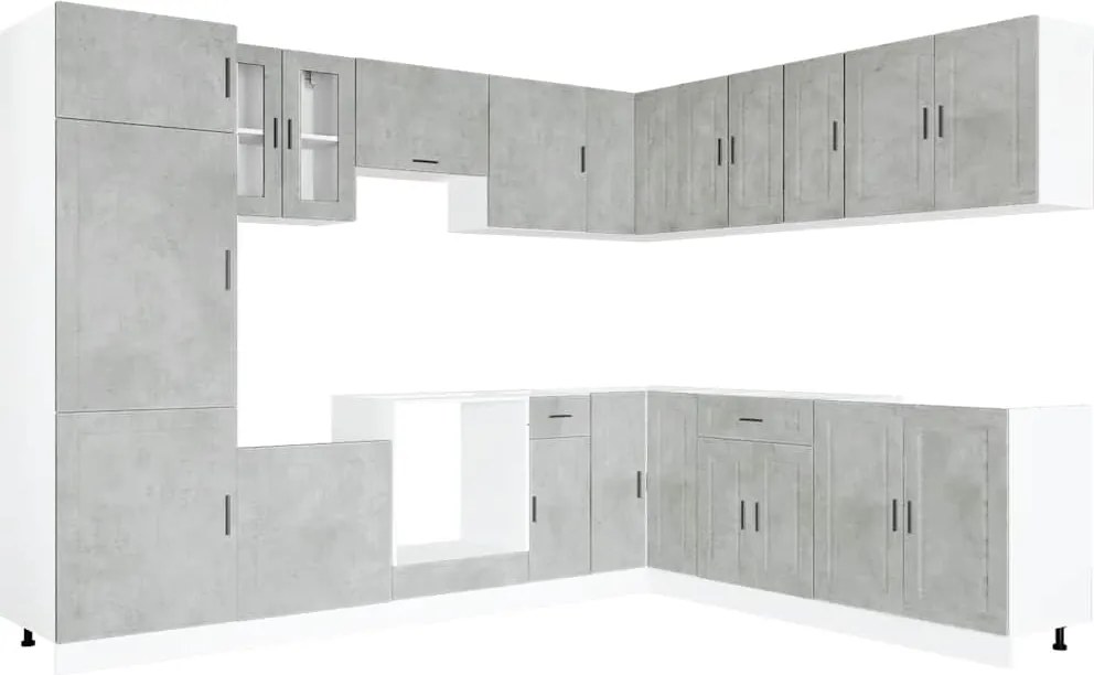 3314995 vidaXL Комплект кухненски шкафове от 14 части Porto, инженерно дърво