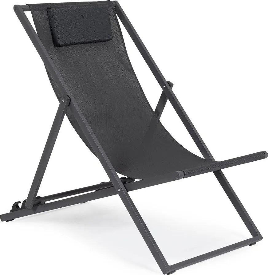 Антрацитен градински шезлонг метален Taylor – Bizzotto