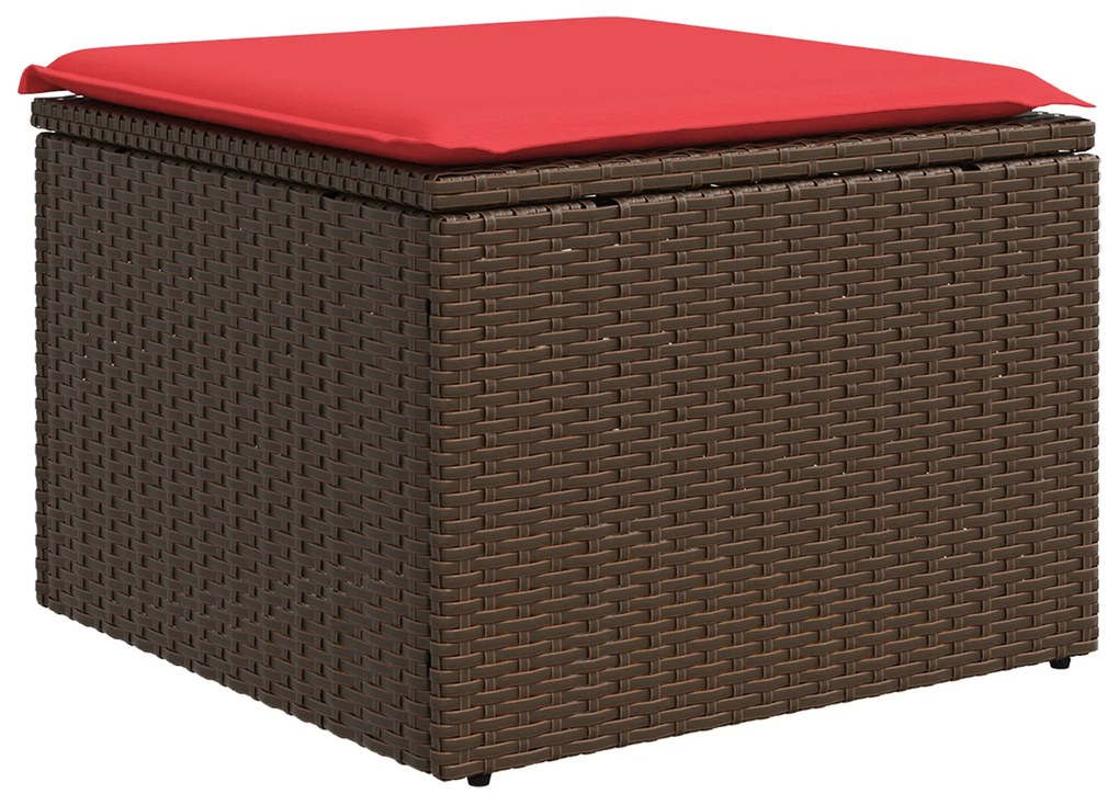 366229 vidaXL Градински стол с възглавница, кафяв, 55x55x37 см, полиратан