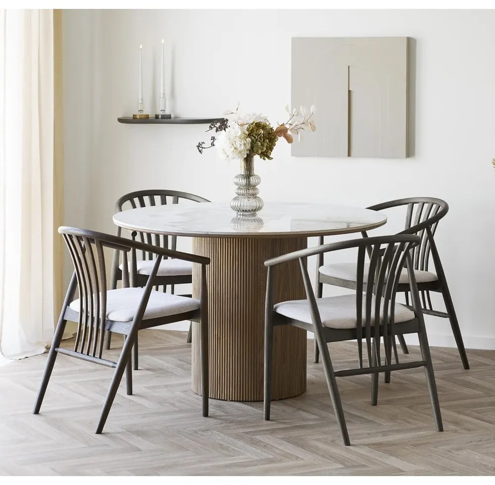 Кръгла трапезна маса с плот от имитация на мрамор ø 120 cm Athens – House Nordic