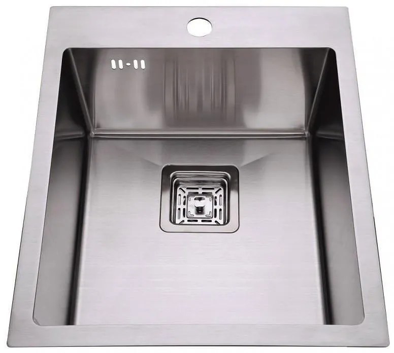 Кухненска мивка ICK 4250H, Inter Ceramic, неръждаема стомана, едно корито, със сифон, 42x50см