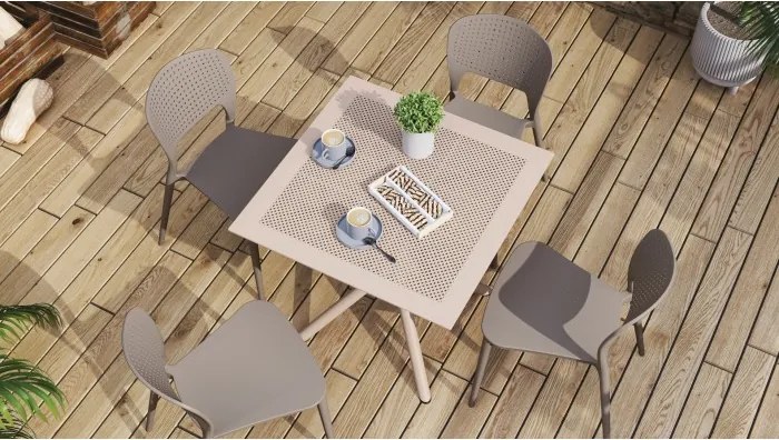 ТОДО Светло кафяво - МОДЕРЕН СТОЛ ЗА КУХНЯ/ ГРАДИНА/ КАФЕНЕ (ВЕРТИКАЛНО ПОДРЕЖДАНЕ)