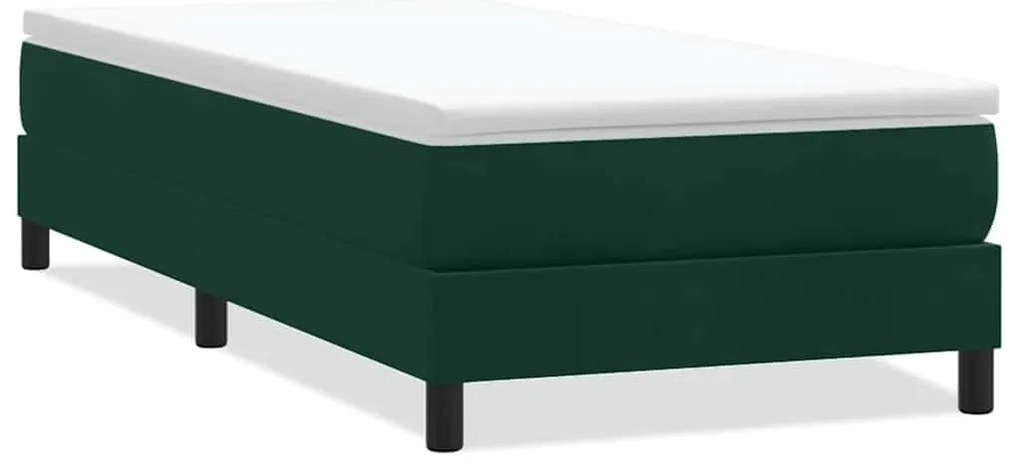 3315852 vidaXL Box Spring Легло без матрак Тъмнозелено 80x220 cm Кадифе