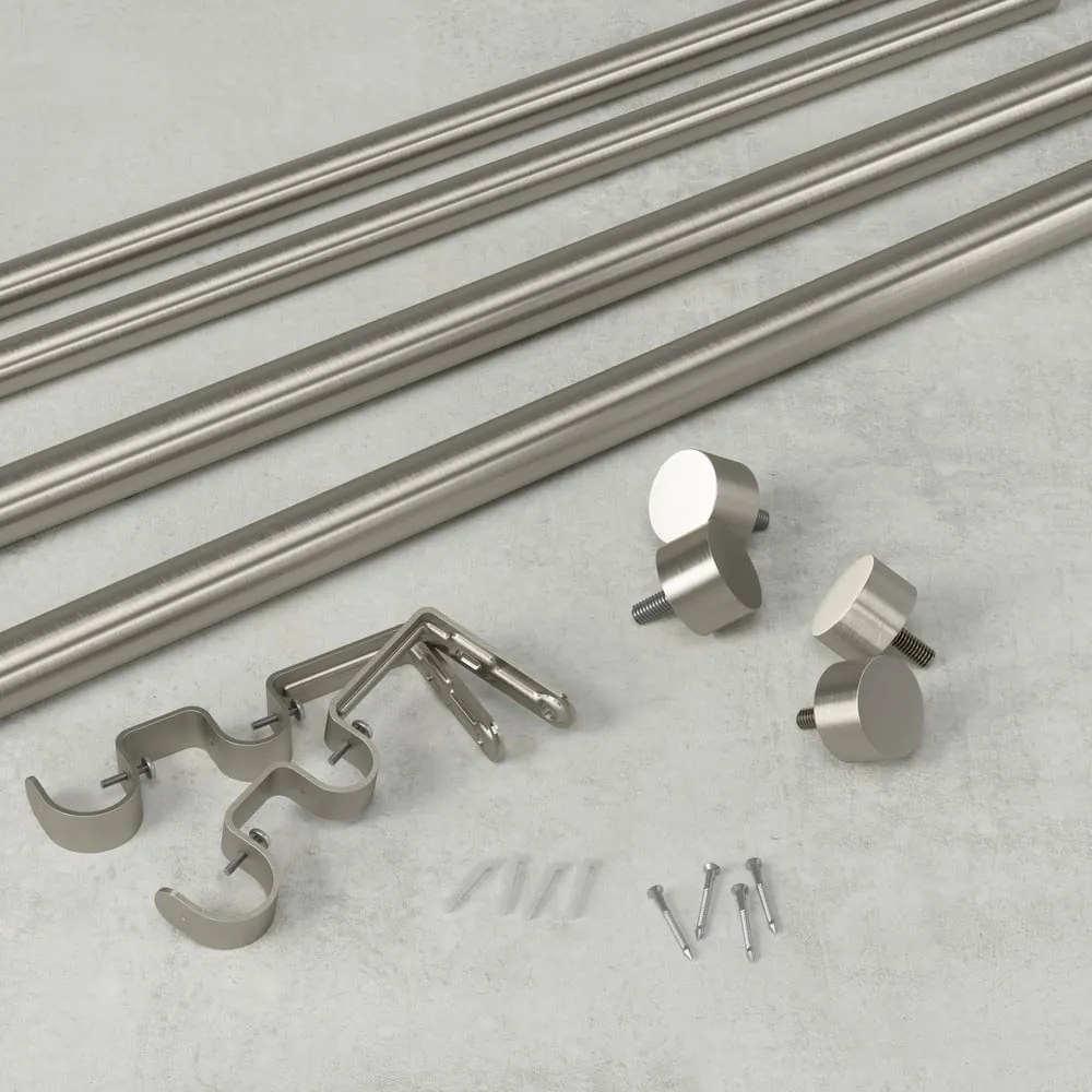 Разтегателен двоен корниз от неръждаема стомана 168 - 305 cm Cappa - Umbra