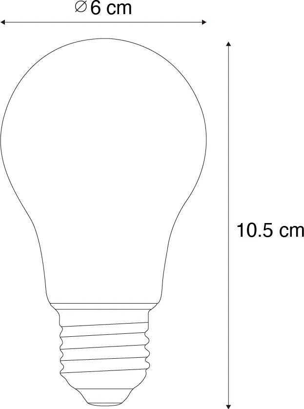 Комплект от 5 E27 димируеми LED крушки A60 Прозрачни 7.2W 1521lm 3000K