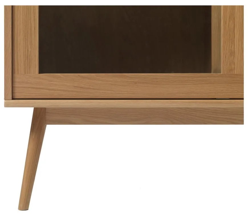 Витрина от декор от дъб с плъзгащи се врати в естествен цвят 110x160 cm Barrali – Unique Furniture