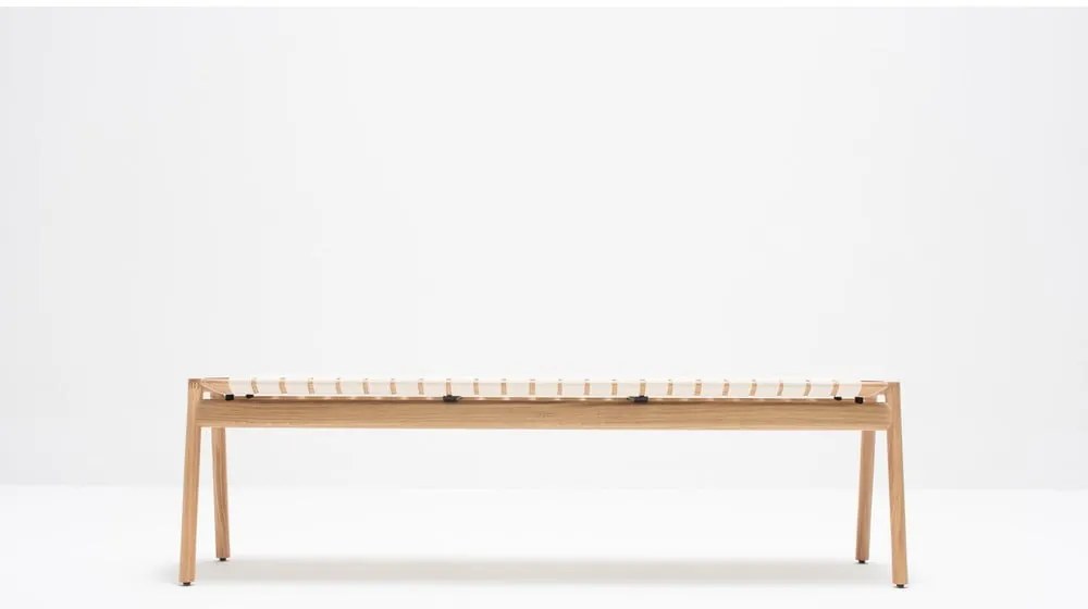 Пейка в бял/естествен цвят Klupa - Gazzda