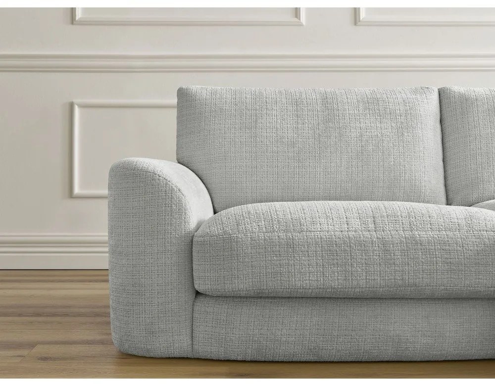 Светлосив шенилов ъглов диван (десен ъгъл) Leonore – Bobochic Paris