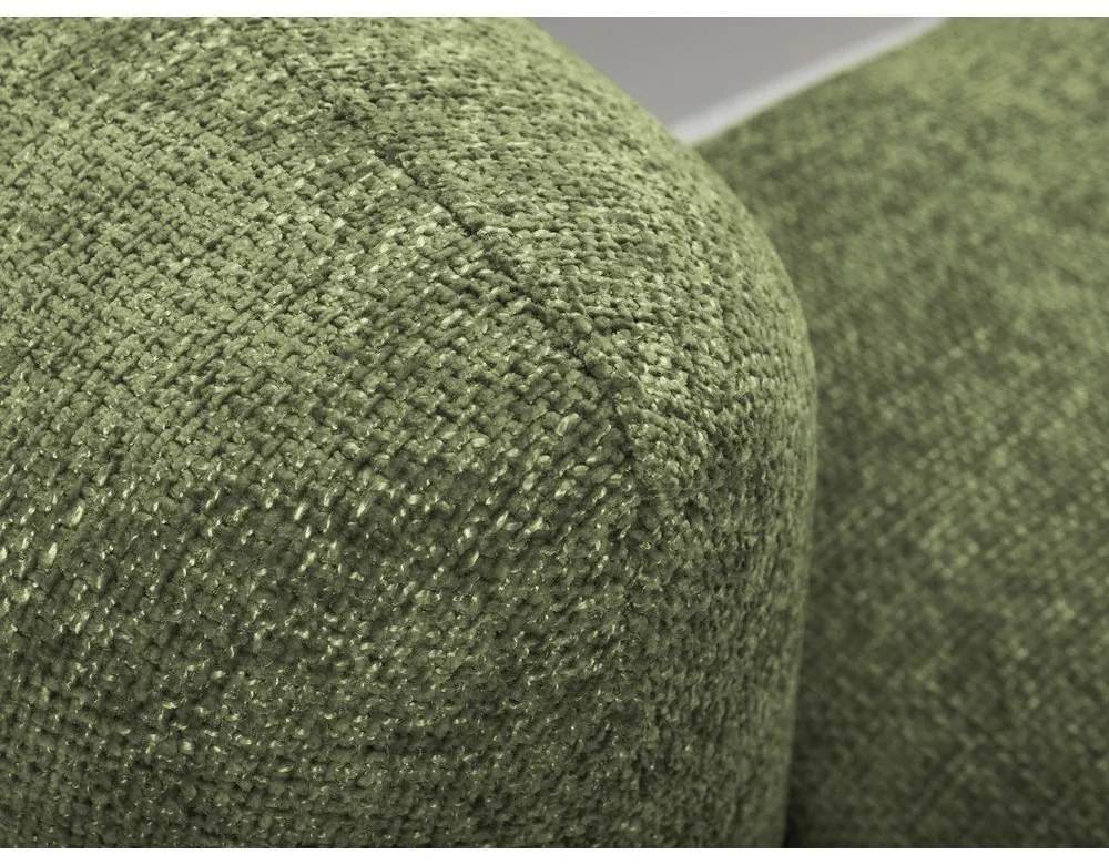 Зелен шенилов разтегателен ъглов диван с място за съхранение (десен ъгъл) Mele – Makamii