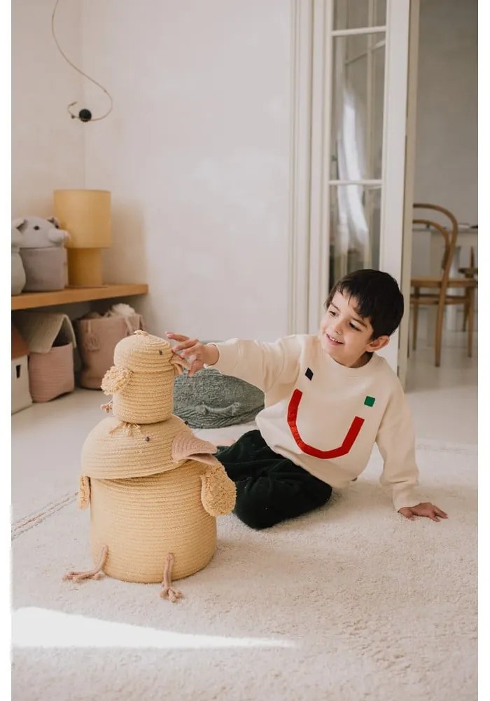 Жълта текстилна детска кошница за играчки ø 13x15 cm Mini Charlie the Chicken – Lorena Canals