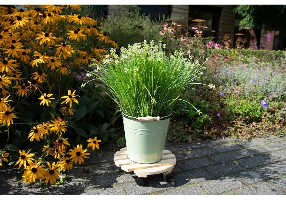 Дървена подвижна стойка за саксии ø 29 cm (височина 8 cm) Indoor &amp; Outdoor – Esschert Design