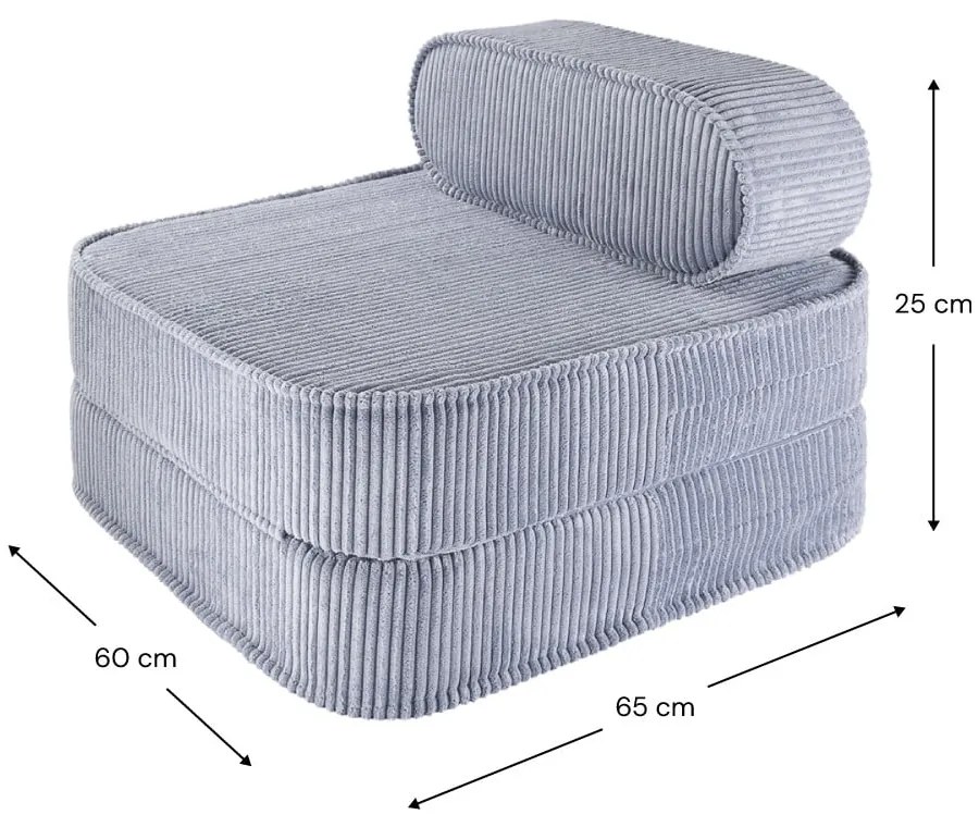 Син детски стол от рипсено кадифе Flip – Wigiwama