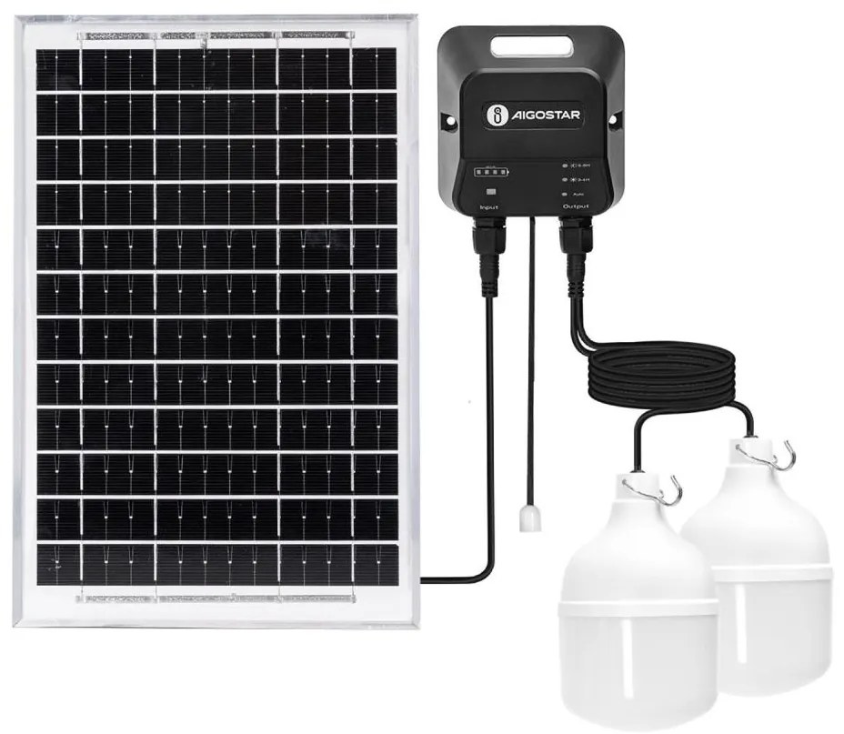 Aigostar - LED Соларен полилей 2xLED/35W/12V 6000 mAh 6500K Ø 10 см