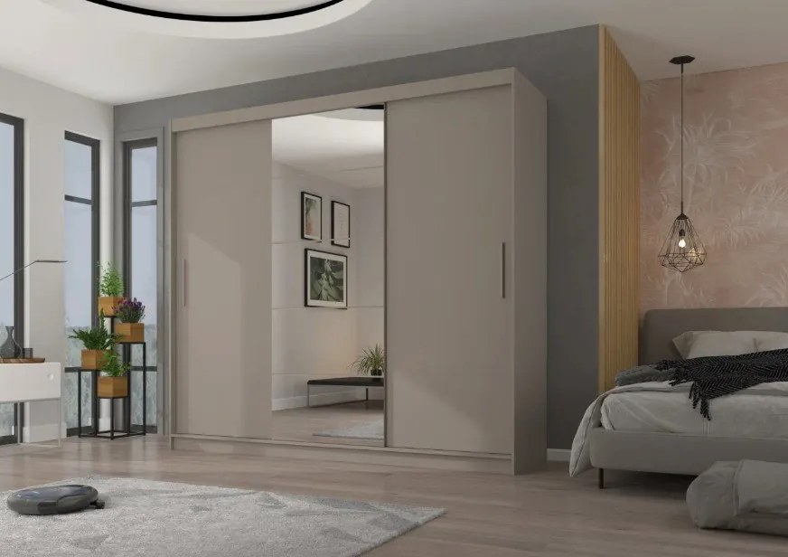 Гардероб Zaist plus плъзгащ се-сиво-бежово