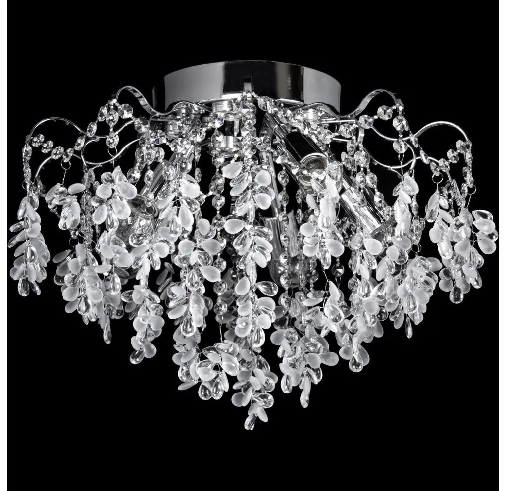 LED Полилей за повърхностен монтаж 4xE27/60W/230V + 4xLED/3W Ø 40 см лъскав хром